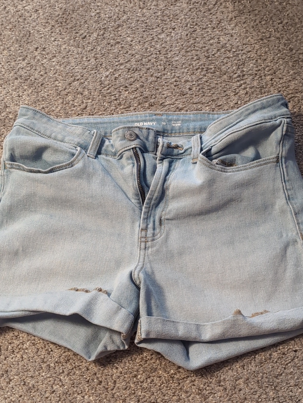 Old Navy Light Blue High Waisted WOW Denim Shorts, Size 10